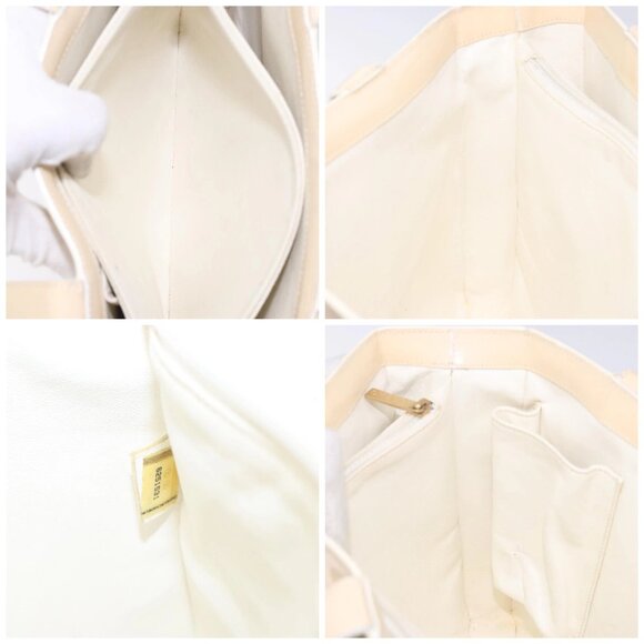 CHANEL Tote Bag Enamel Beige Gold CC Auth bs27673 - Picture 15 of 15